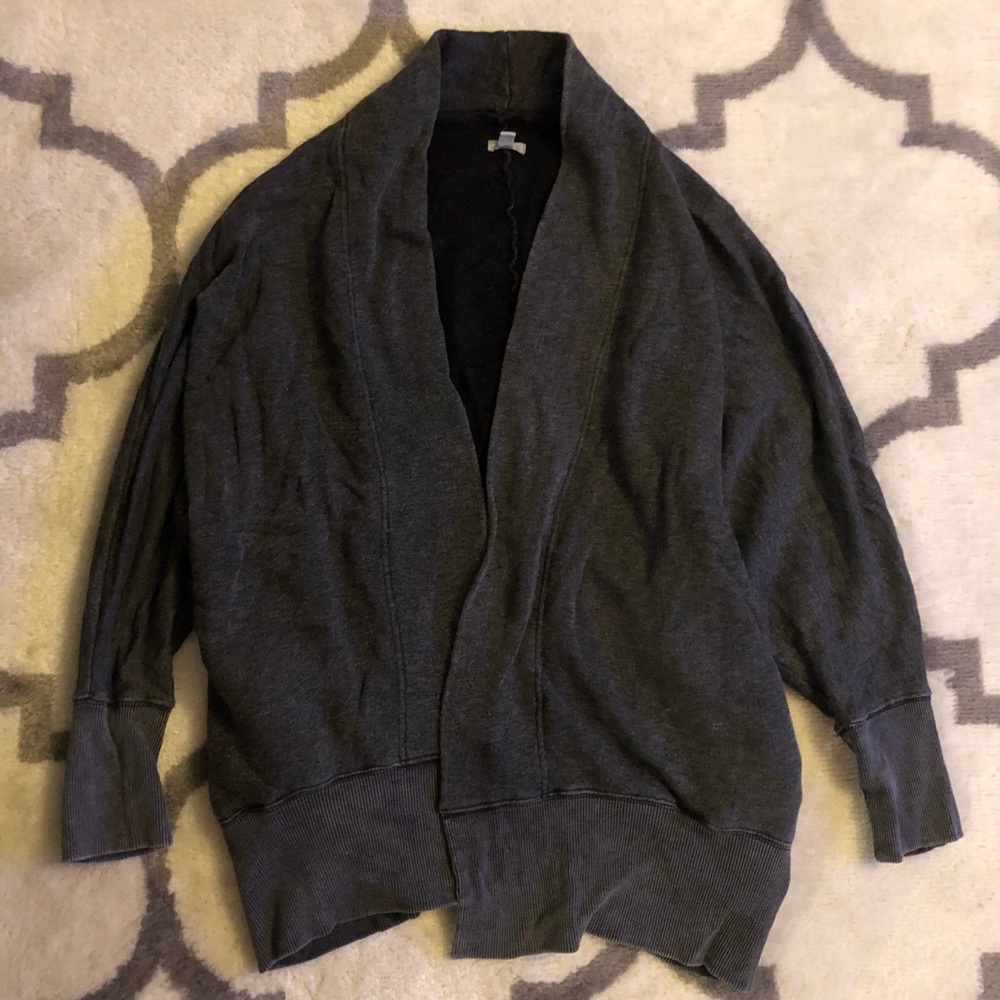 Ecoté Dark Gray Bat-Wing Jersey Cardigan